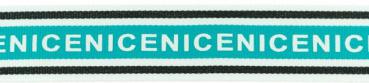 Ripsband NICE - unelastisch 3 cm - schwarz/weiß/türkis
